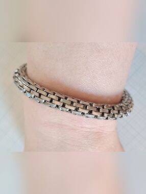 Silver Woven Link Bracelet - Silver Tone